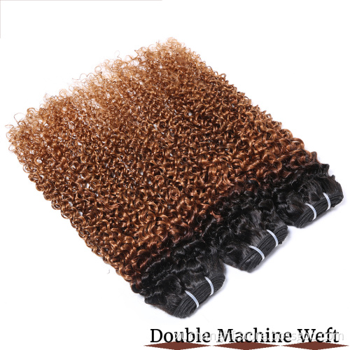 Three Tone Ombre Brazilian Hair Bundles Kinky Curly 1PC Human Hair Extensions 1B/4/30 Remy Hair Weave